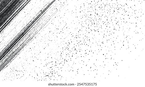 Preto isolado no fundo branco, Textura de sobreposição angustiada para o seu design, arranhado.