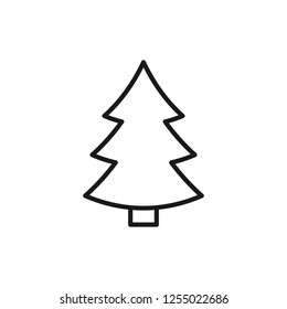 Black Isolated Outline Icon Fir Tree Stock Vector (Royalty Free ...