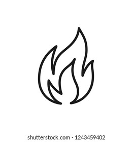 Black Isolated Outline Icon Flame Fire Stock Vector (Royalty Free ...