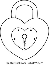 Black isolated outline icon of locked and unlocked lock on white background. Set of Line Icon of padlock.