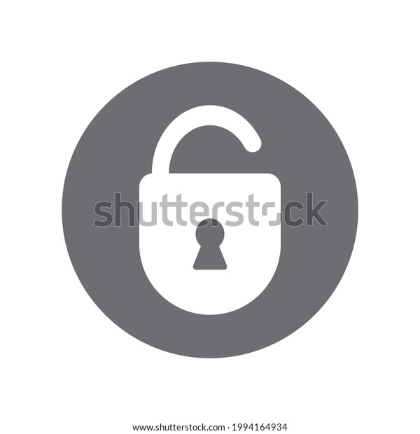 Black Isolated Outline Icon Unlocked Lock Stock Vector Royalty Free