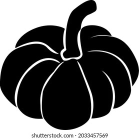 Black isolated plain pumpkin silhouette