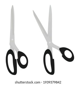 Black isolated scissors. vector illustration