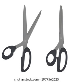 Black isolated scissors. vector illustration