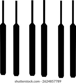 Black isolated set of metal screwdriver tools and bits, essential equipment for construction.