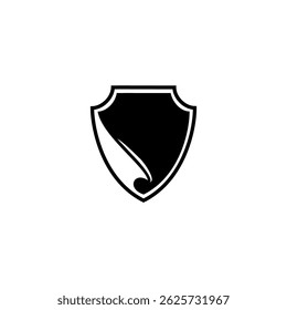 vetor de escudo isolado preto com efeito de descascamento