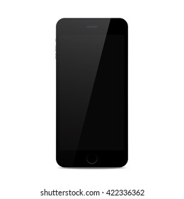 Black isolated smart phone with shadow