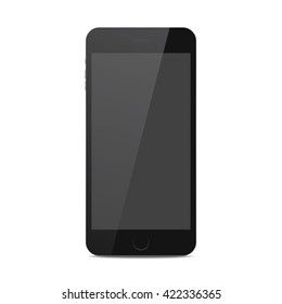 Black isolated smart phone with shadow