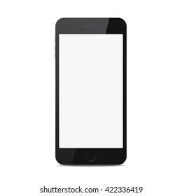 Black isolated smart phone with shadow