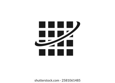 black isolated solar panel logo