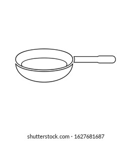 Black isolated Teflon pan for kitchen for cooking pancake on a white background vector illustration eps 10