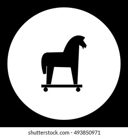 black isolated trojan horse symbol simple icon eps10