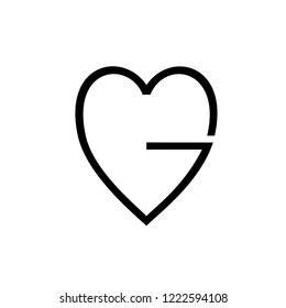Black isolated vector image of a heart on a white background. Can be a part of your design, logo, product
