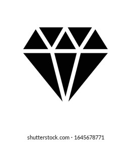 Black Isolated Vector Premium Icon - Diamond - Jewelry