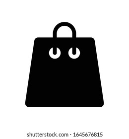Ícono de la bolsa de compra de vectores aislados negros