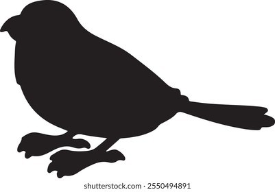 Black isolatted bird image vector illustration