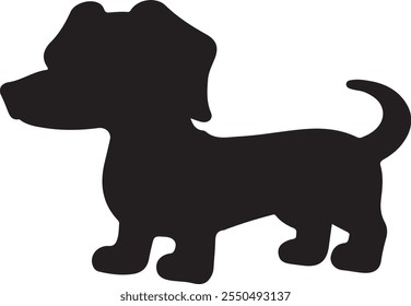 Black isolatted dog image vector illustration