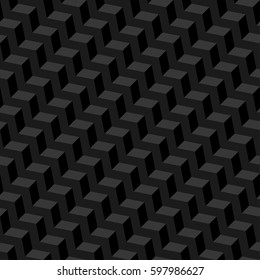 Black Isometric Chevron Pattern. Neutral Seamless Herringbone Wallpaper Pattern for Modern Design in Flat Style. Tileable Geometric Tech Vector Background.