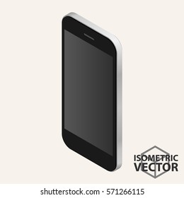 Black Isometric Smartphone / Vector