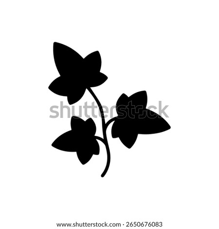 Black ivy leaves silhouette vector flat illustration design. 