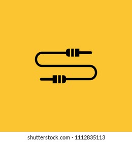 Black Jack Cable Icon on Yellow Background