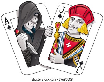 Black Jack. Funny Cartoon And Vector Illustration