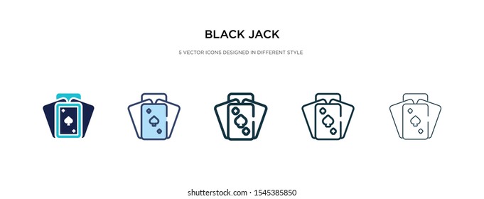 black jack icon in different style vector illustration. two colored and black black jack vector icons designed in filled, outline, line and stroke style can be used for web, mobile, ui