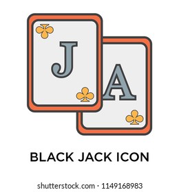 Black jack icon vector isolated on white background for your web and mobile app design, Black jack logo concept