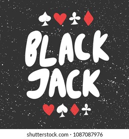 Black jack. Sticker for social media content. Vector hand drawn illustration design. Bubble pop art comic style poster, t shirt print, post card, video blog cover