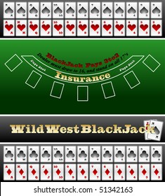 Black Jack Table And Card Set