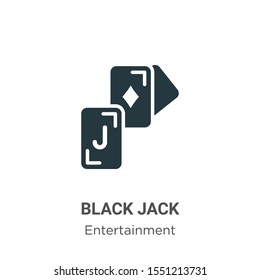 Black jack vector icon on white background. Flat vector black jack icon symbol sign from modern entertainment collection for mobile concept and web apps design.