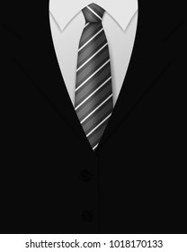 Black Jacket Tie Vector Illustration Stock Vector (Royalty Free ...