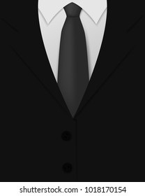 
black jacket with a tie. vector illustration