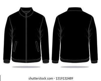 Top Baru Black Jacket Template, Desain Jaket