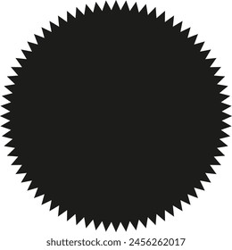 Black jagged circular shape resembling a round price tag - stock vector
