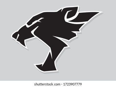 Black Jaguar or Black Panther Head Design