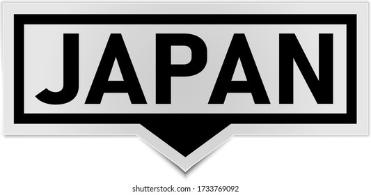 black Japan banner paper tag Flat design vector illustration.