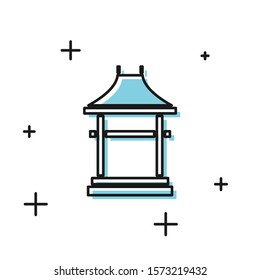 Black Japan Gate icon isolated on white background. Torii gate sign. Japanese traditional classic gate symbol.  Vector Illustration