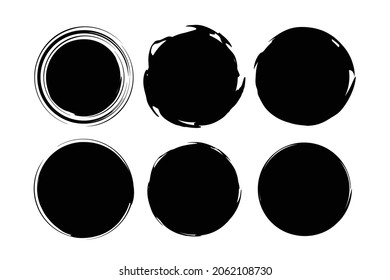 Black Japanese-style circular material set