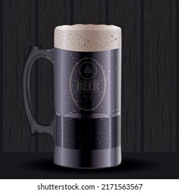 afiche de cerveza de jarra negra