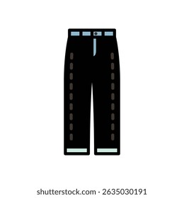 Vetor de ícone de calça Jeans preta