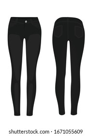 pantalones negros de jeans. ilustración vectorial