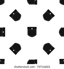 Black jeans pocket pattern repeat seamless in black color for any design. Vector geometric illustration