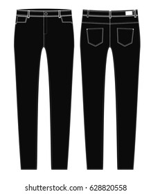 Black Jeans Technical Sketch 