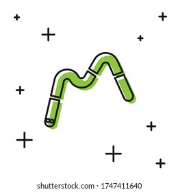 Black Jelly worms candy icon isolated on white background.  Vector