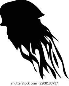 black jellyfish silhouette vector logo
