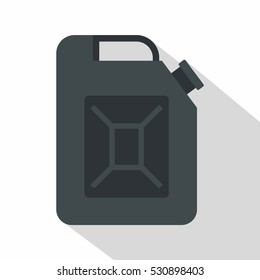 Black jerrycan icon. Flat illustration of black jerrycan vector icon for web isolated on white background