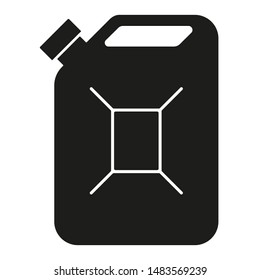 Black jerrycan icon isolated on white background