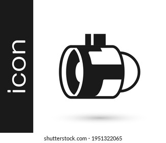 Black Jet engine turbine icon isolated on white background. Plane turbine. Airplane equipment. Jet propeller. Aviation service. Motor running.  Vector