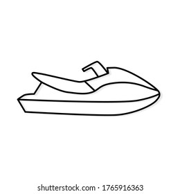 black jet ski icon- vector illustration